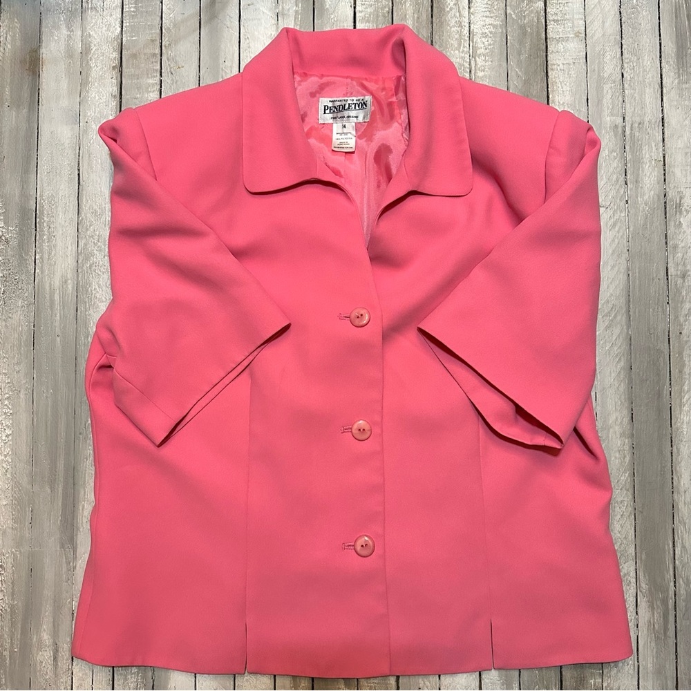 Pendleton Spring short sleeved blazer bubble gum pink